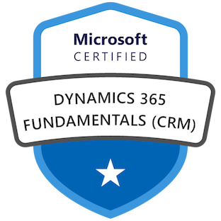 Badge Microsoft Certified: Dynamics 365 Fundamentals CRM