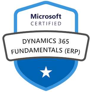 Badge Microsoft Certified: Dynamics 365 Fundamentals ERP